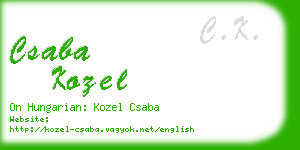 csaba kozel business card
